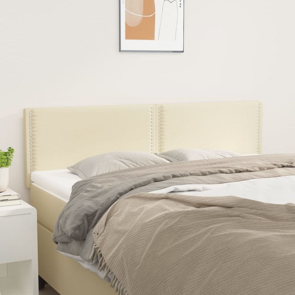 Vidaxl Čelá postele 2 ks krémové 72x5x78/88 cm umelá koža